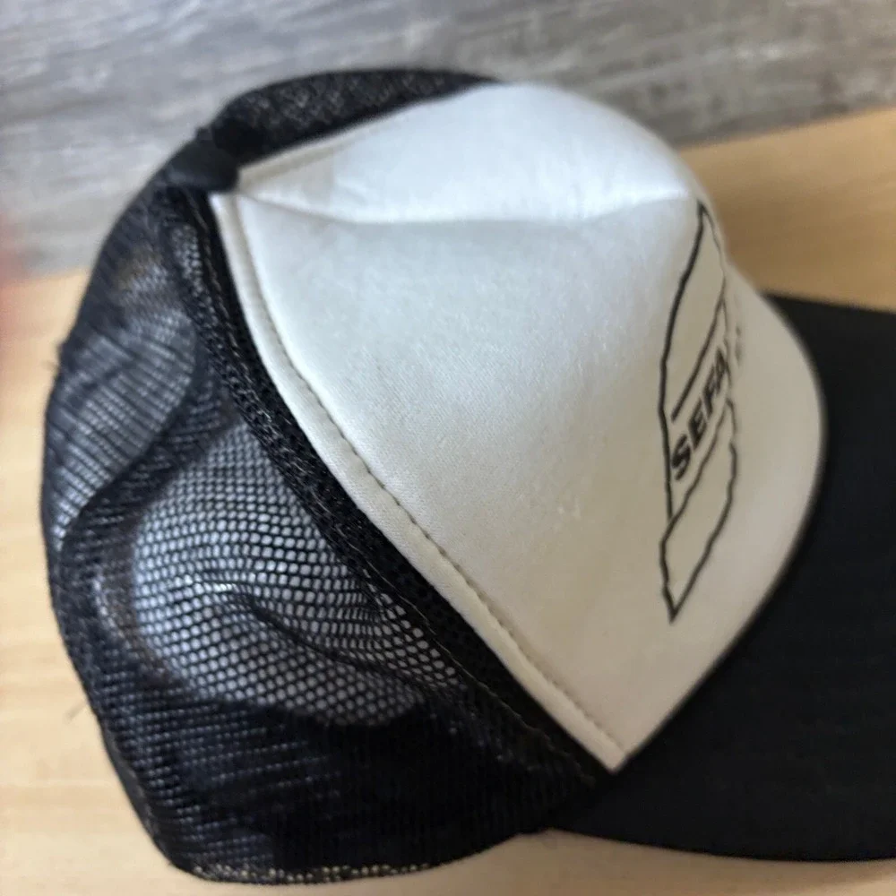 Vintage Southeastern Fly Ash Hat Cap‎ Snap Back Black Trucker